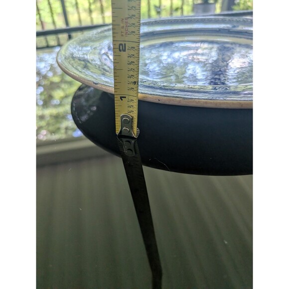 Antique Transferware Blue Plate 10" Peony Pinder Bourne & Co Burslem 1860s Urn - Picture 11 of 13